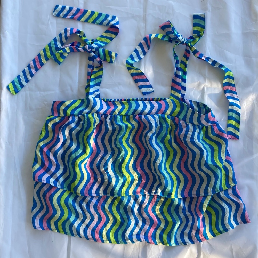 MICHELLE MCDOWELL WOMENS TOP, SHOULDER TIES, SIZE LARGE, BEACH, VACATION  CASUAL